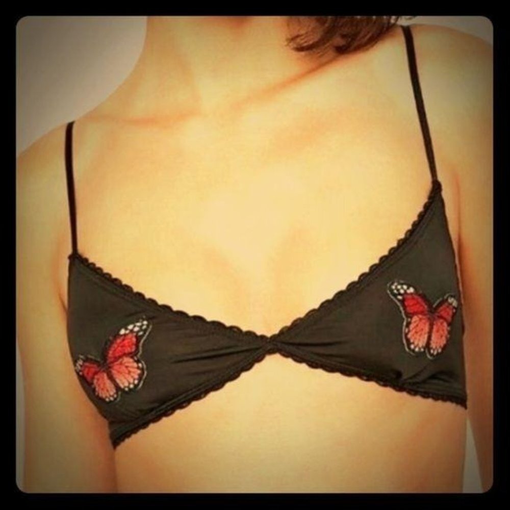 Urban Outfitters I Heart Butterfly Triangle Bra, S NIP